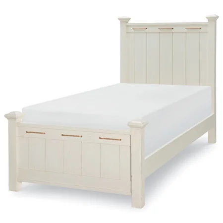 Transitional Twin Low Post Bed
